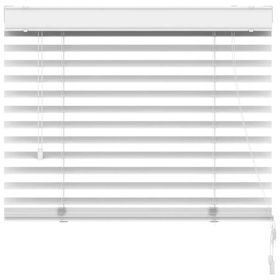 Houten Jaloezieën Kant En Klaar-Leen Bakker Jaloezie houtlook 50 mm wit - 100x130 cm