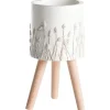 Leen Bakker JANINA - Bloempot - Gebroken wit - 24 cm - MgO