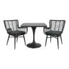 Bistro- & Balkonsets-Van der Garde Tuinmeubelen - Premium Jasmine/Toscara bistroset 80x80 cm. - Zwart/Keramiek