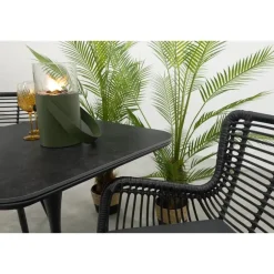 Bistro- & Balkonsets-Van der Garde Tuinmeubelen - Premium Jasmine/Toscara bistroset 80x80 cm. - Zwart/Keramiek