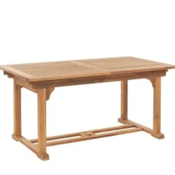 Tuinsets-Beliani JAVA - Tuinset voor 6 - Lichte houtkleur/Wit - Acaciahout