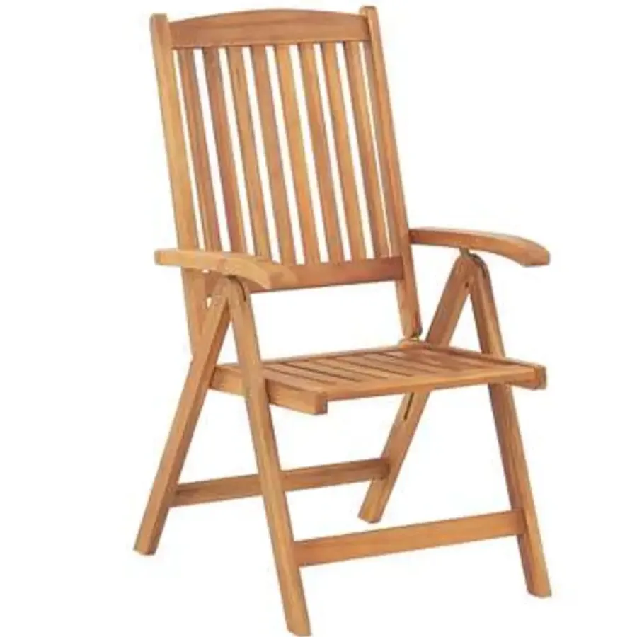 Tuinsets-Beliani JAVA - Tuinset voor 6 - Lichte houtkleur/Wit - Acaciahout