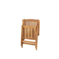 Tuinsets-Beliani JAVA - Tuinset voor 6 - Lichte houtkleur/Wit - Acaciahout