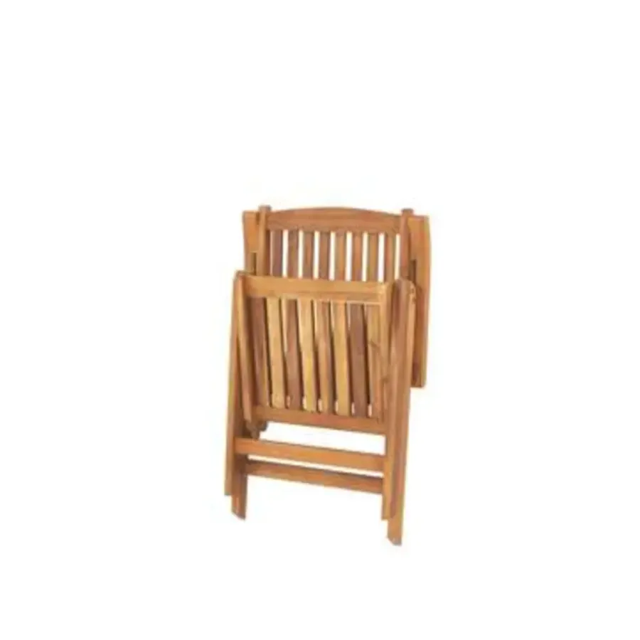 Tuinsets-Beliani JAVA - Tuinset voor 6 - Lichte houtkleur/Wit - Acaciahout