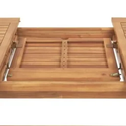 Tuinsets-Beliani JAVA - Tuinset voor 6 - Lichte houtkleur/Wit - Acaciahout