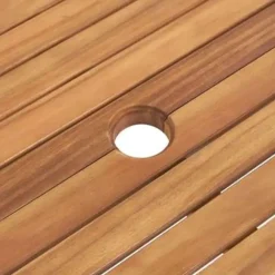 Tuinsets-Beliani JAVA - Tuinset voor 6 - Lichte houtkleur/Wit - Acaciahout