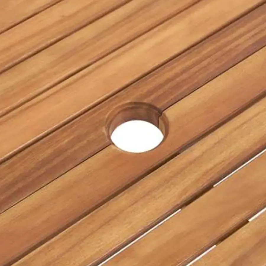 Tuinsets-Beliani JAVA - Tuinset voor 6 - Lichte houtkleur/Wit - Acaciahout