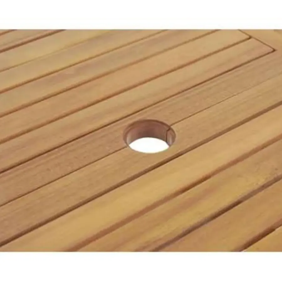 Tuinsets-Beliani JAVA - Tuinset voor 6 - Lichte houtkleur/Grafietgrijs - Acaciahout