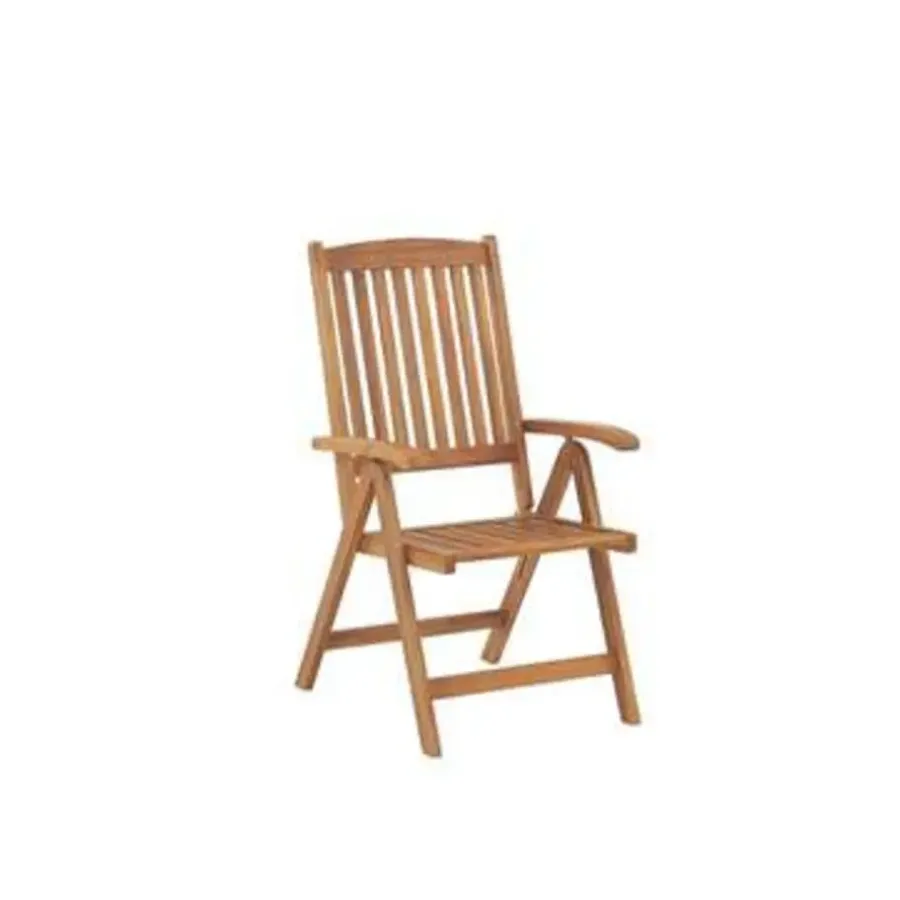 Tuinsets-Beliani JAVA - Tuinset voor 6 - Lichte houtkleur/Grafietgrijs - Acaciahout