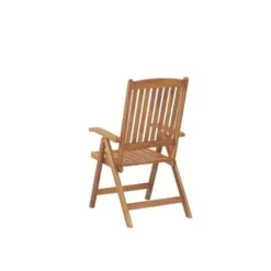 Tuinsets-Beliani JAVA - Tuinset voor 6 - Lichte houtkleur/Grafietgrijs - Acaciahout