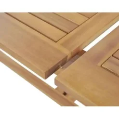 Tuinsets-Beliani JAVA - Tuinset voor 6 - Lichte houtkleur/Grafietgrijs - Acaciahout