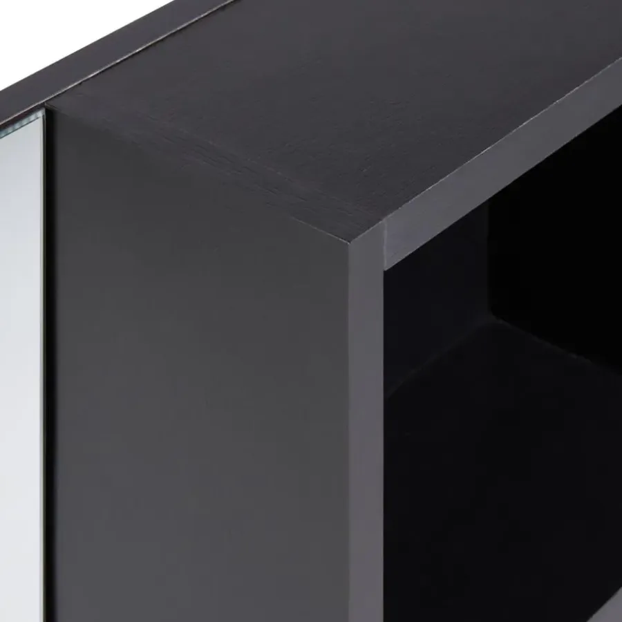 Leen Bakker JOINVILLE - Badkamerwandkast met spiegel - Zwart - Vezelplaat