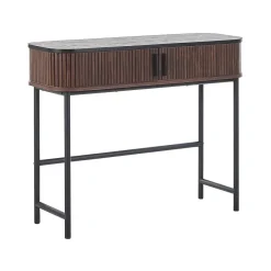 Sidetables-Beliani JOSE - Consoletafel - Donkere houtkleur - Vezelplaat