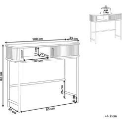 Sidetables-Beliani JOSE - Consoletafel - Donkere houtkleur - Vezelplaat