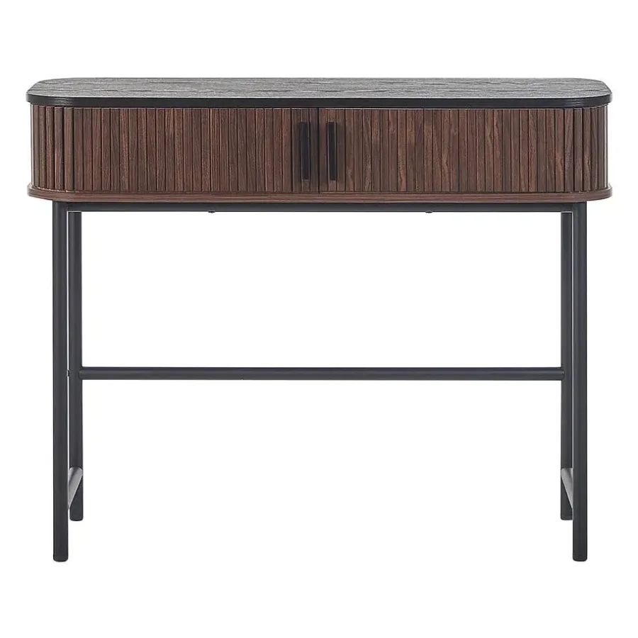 Sidetables-Beliani JOSE - Consoletafel - Donkere houtkleur - Vezelplaat