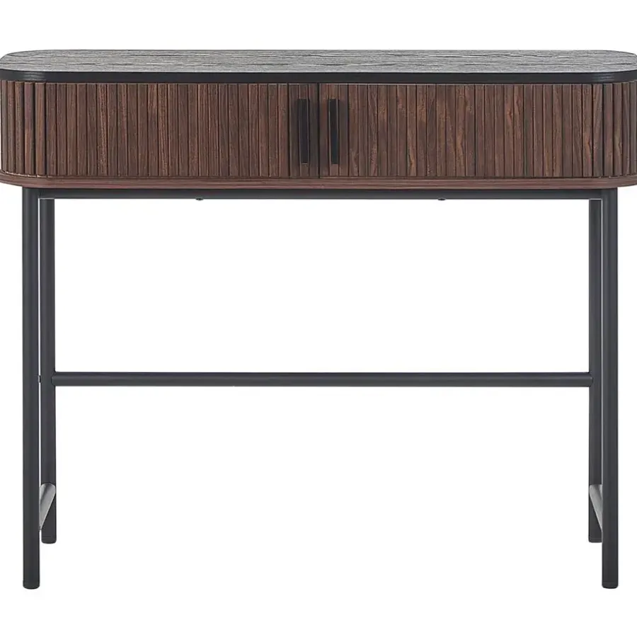 Sidetables-Beliani JOSE - Consoletafel - Donkere houtkleur - Vezelplaat