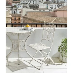 Bistro- & Balkonsets-Leen Bakker JUINA - Set van 2 tuinstoelen - Lichtbeige - IJzer