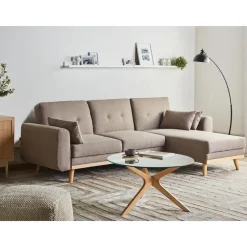 Leen Bakker KAARINA - Hoekbank - Lichtbruin - Linkszijdig - Polyester