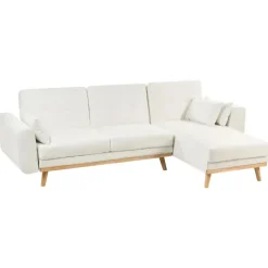 Slaapbanken|Slaapbanken-Leen Bakker KAARINA - Hoekbank - Wit - Linkszijdig - Polyester