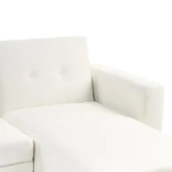 Slaapbanken|Slaapbanken-Leen Bakker KAARINA - Hoekbank - Wit - Linkszijdig - Polyester