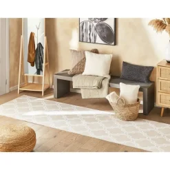 Tapijtlopers En Keukenlopers-Beliani KADAYAL - Loper - Beige - 80 x 300 cm - Polyester