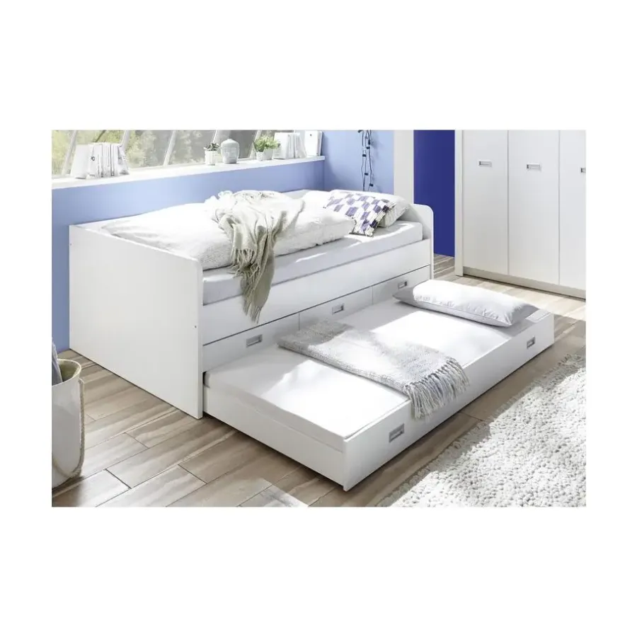 Twijfelaars-Emob Kajuitbed Arkea 120x200 met 3 lades - wit