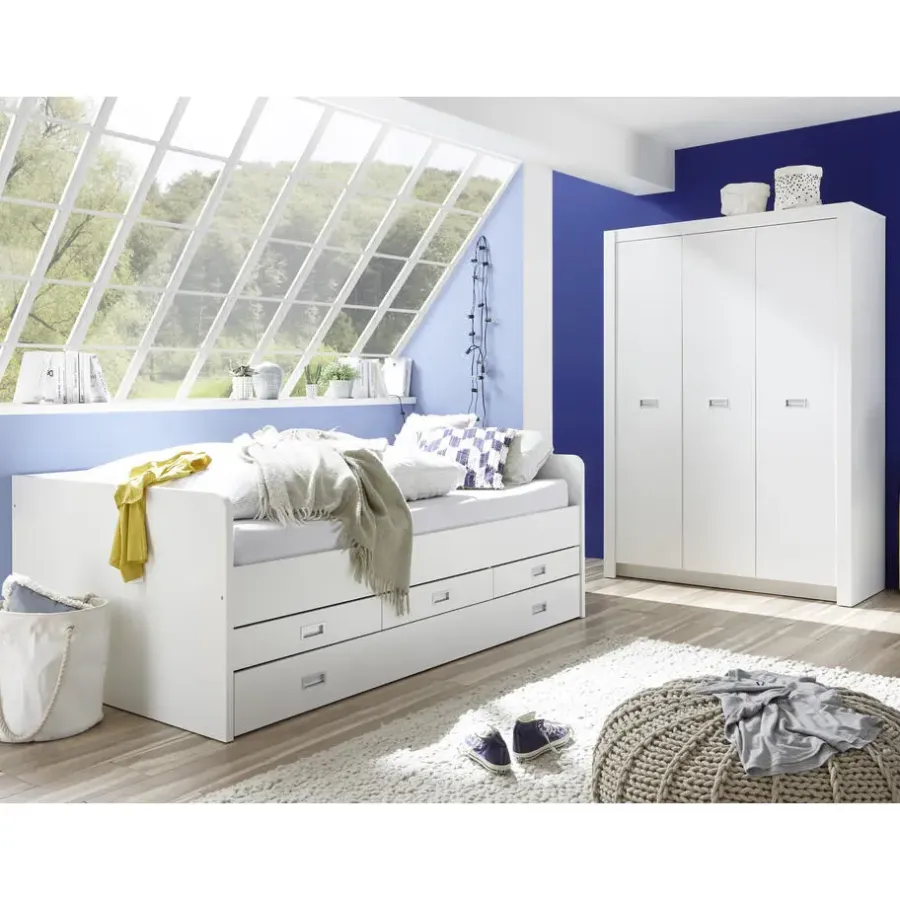 Twijfelaars-Emob Kajuitbed Arkea 120x200 met 3 lades - wit