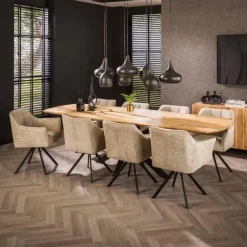 Industriële Eettafels-Kalfort Uitschuifbare Eettafel Tuco - 175cm tot 275cm