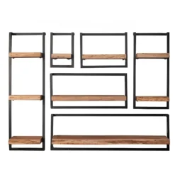 Wandrekken-Kalfort Wandrek industrieel Stockton 6 - set van 3 - 25x100x100 cm