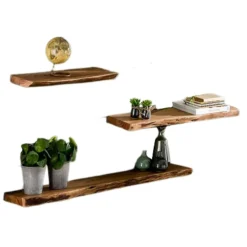 Wandplanken-Kalfort wandschap Stockton zwevend set van 3 60x20x4cm