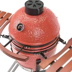 Barbecues En Accessoires-Leen Bakker KAMADO - Houtskoolgrill - Rood - Keramiek