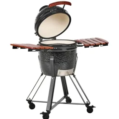 Leen Bakker KAMADO - Houtskoolgrill - Zwart - Keramiek