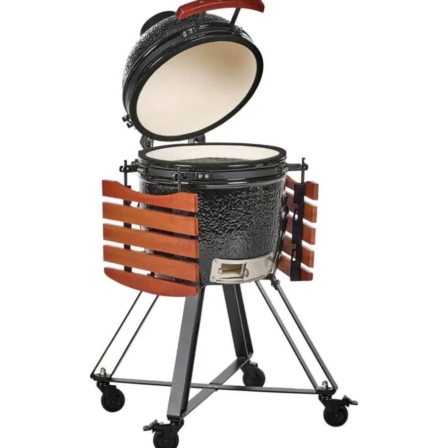 Leen Bakker KAMADO - Houtskoolgrill - Zwart - Keramiek