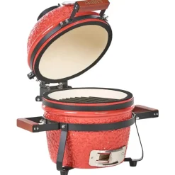 Leen Bakker KAMADO - Mini houtskoolgrill - Rood - Keramiek