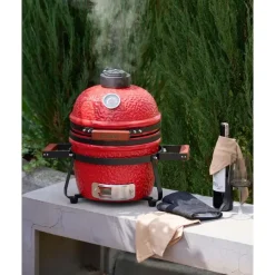 Leen Bakker KAMADO - Mini houtskoolgrill - Rood - Keramiek