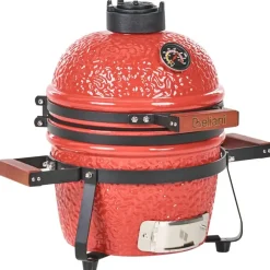 Leen Bakker KAMADO - Mini houtskoolgrill - Rood - Keramiek