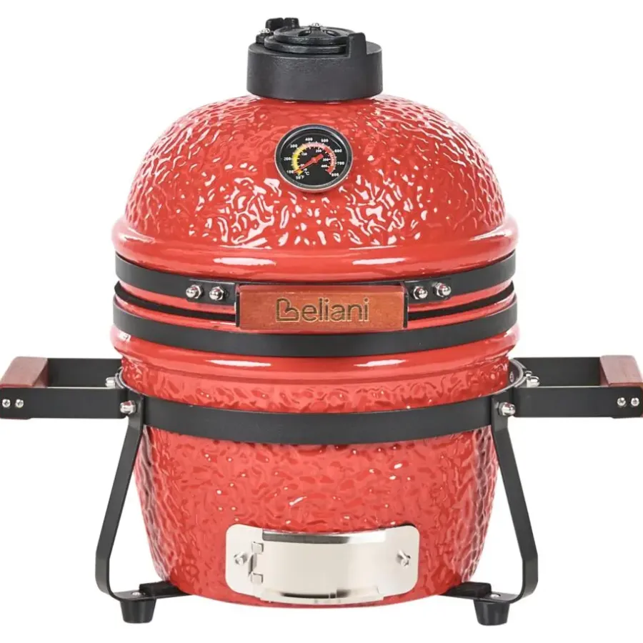 Leen Bakker KAMADO - Mini houtskoolgrill - Rood - Keramiek