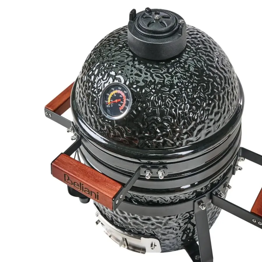 Leen Bakker KAMADO - Mini houtskoolgrill - Zwart - Keramiek