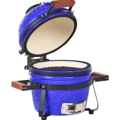 Barbecues En Accessoires-Leen Bakker KAMADO - Mini houtskoolgrill - Blauw - Keramiek