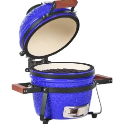 Barbecues En Accessoires-Leen Bakker KAMADO - Mini houtskoolgrill - Blauw - Keramiek