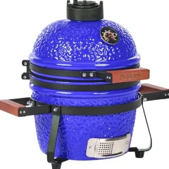 Barbecues En Accessoires-Leen Bakker KAMADO - Mini houtskoolgrill - Blauw - Keramiek
