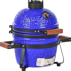 Barbecues En Accessoires-Leen Bakker KAMADO - Mini houtskoolgrill - Blauw - Keramiek