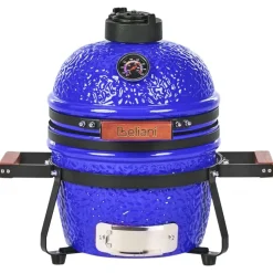 Barbecues En Accessoires-Leen Bakker KAMADO - Mini houtskoolgrill - Blauw - Keramiek