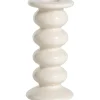 Kandelaars En Windlichten-Leen Bakker Kandelaar Bobble - off-white -13xØ6,2 cm