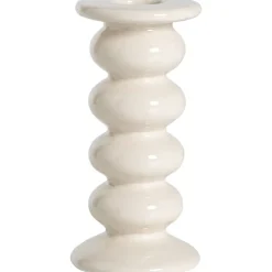 Kandelaars En Windlichten-Leen Bakker Kandelaar Bobble - off-white -13xØ6,2 cm