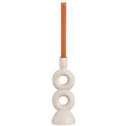 Leen Bakker Kandelaar Lumen - off-white - keramiek -27,5x9,5x9,5 cm