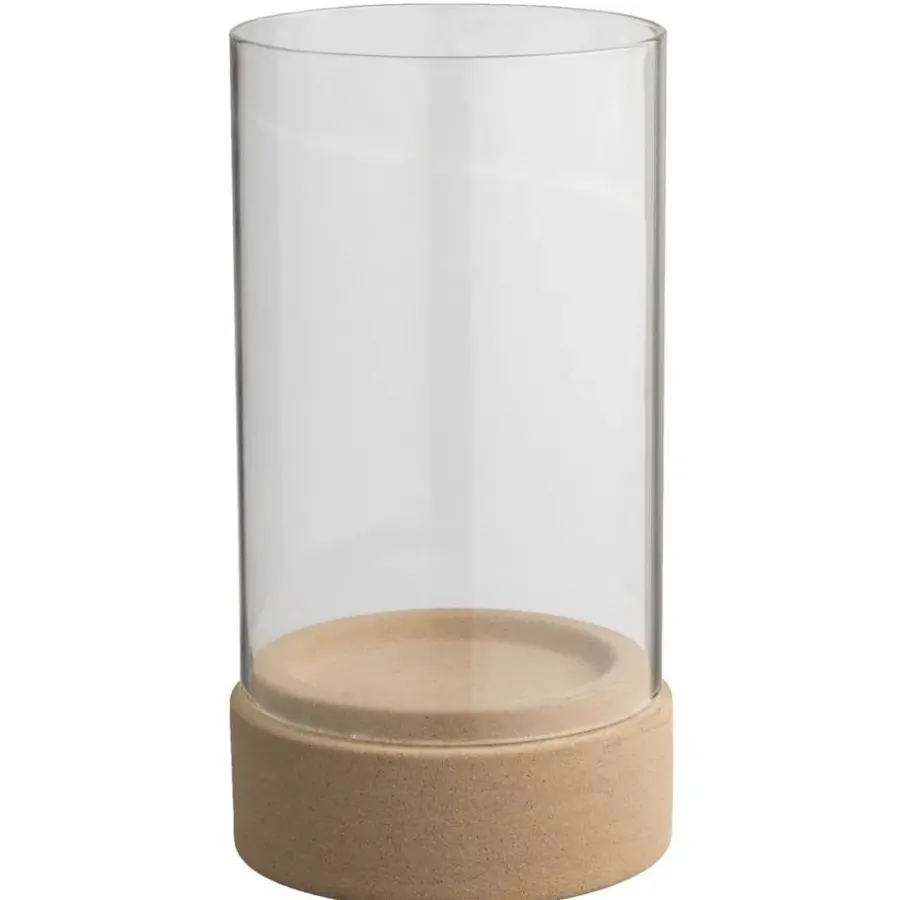 Leen Bakker Kandelaar Nora beige keramiek 35xØ19 cm