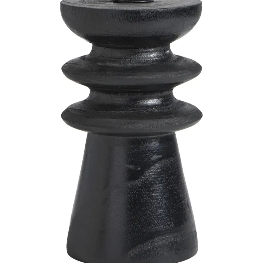Leen Bakker Kandelaar Paula - zwart - 18xØ10 cm