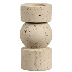 Kandelaars En Windlichten-Leen Bakker Kandelaar Raven - beige - 16xØ8 cm