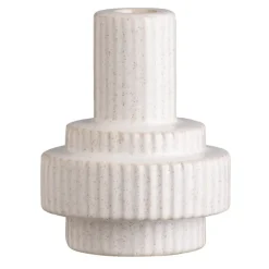 Leen Bakker Kandelaar Ribe - zand - keramiek - 12,5xØ9,5 cm